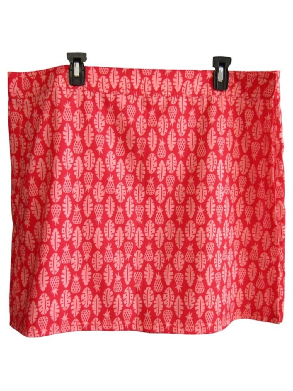 RipSkirt Hawaii Skirt Size XXL Red Pineapple Tropical Leaf 19.5 In Length 2 Wrap
